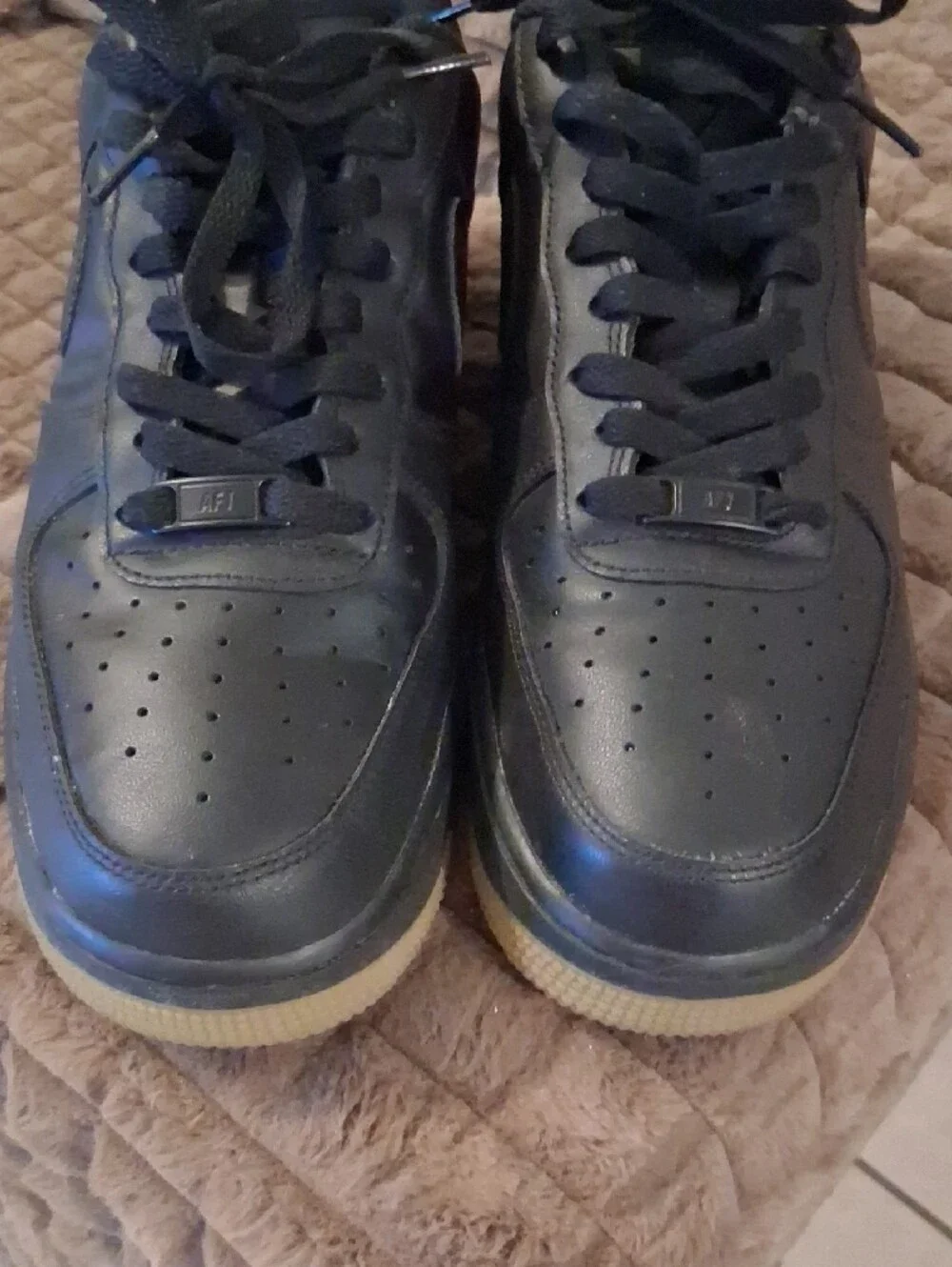 Nike Black Leather Low-Top Sneakers with Gum Sole